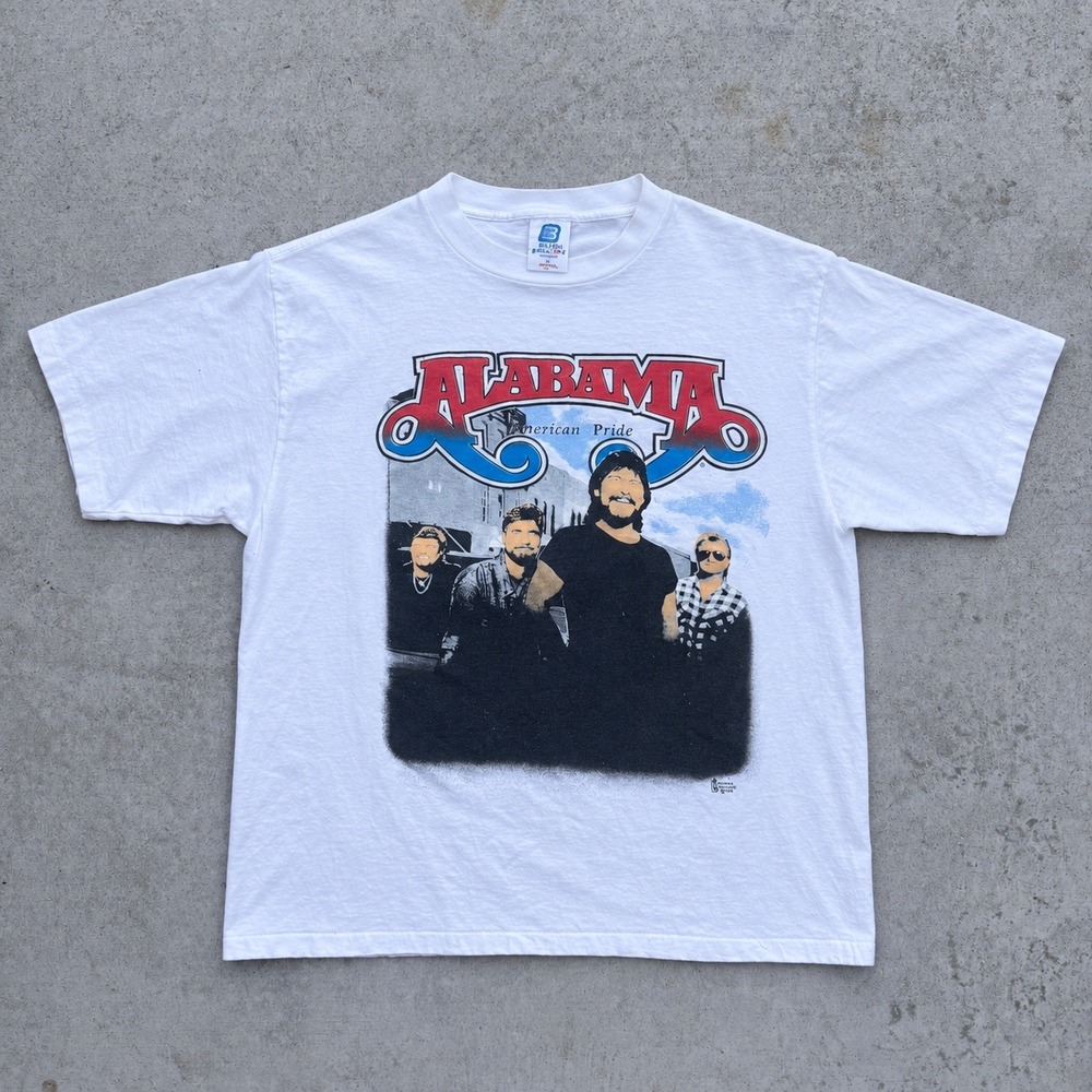 Vintage 1992 90s Alabama American Pride Band T-Shirt Belton White Medium USA